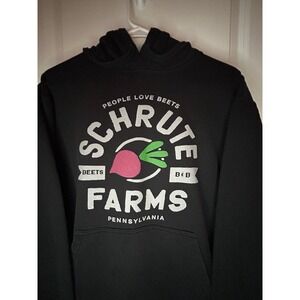 The Office TV Show Promo "Schrute Farms" Graphic Hoodie Sweatshirt Sz Mens Large